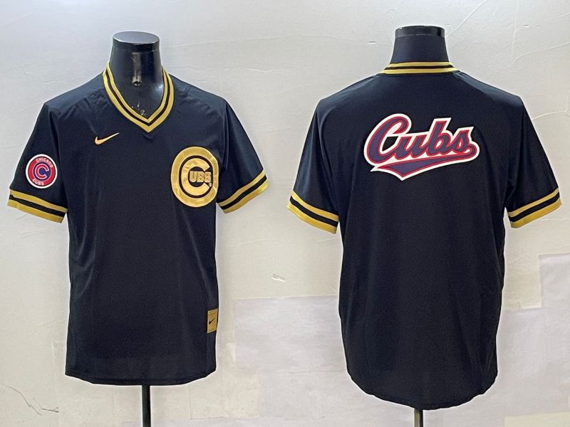 Men Chicago Cubs Blank Black Gold Game 2025 Nike MLB Jersey style 5->chicago cubs->MLB Jersey